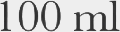 The same words 100 ml on the layer as it came back, 411 by 111 pixels, the letter edges sharp