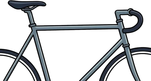 The road bike on its own transparent layer, including the part of the frame the courier had been standing in front of