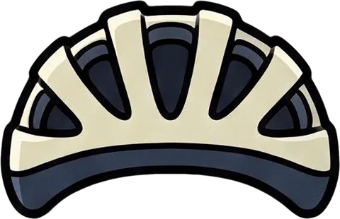 The cycling helmet on its own layer